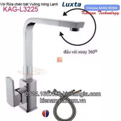 Vòi rửa chén Vuông nóng lạnh đầu xoay Korea Luxta KAG-L3225