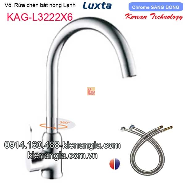 Vòi rửa chén bát nóng lạnh Korea Luxta KAG-L3222X6