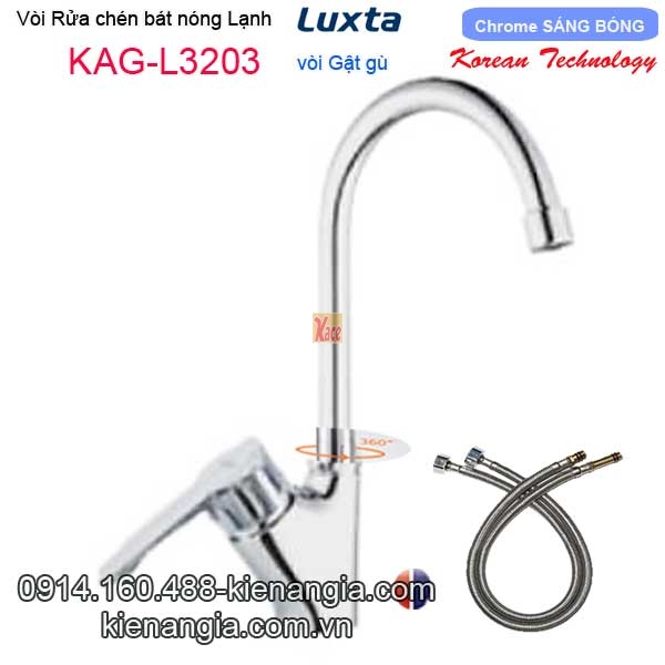 Vòi rửa chén bát nóng lạnh Korea Luxta KAG-L3203