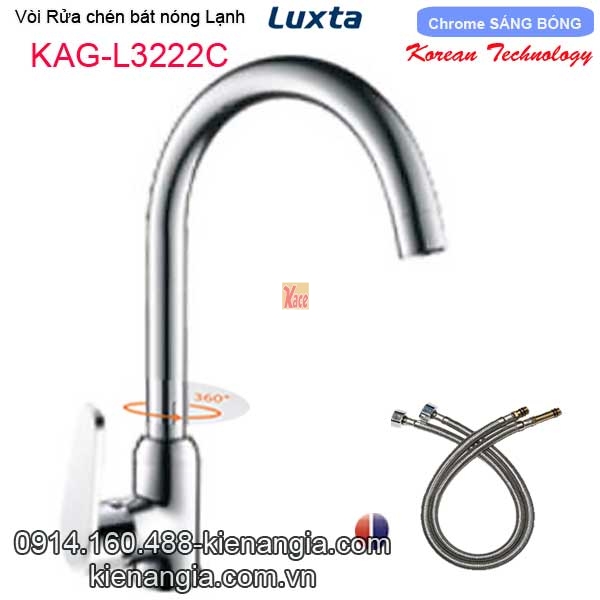 Vòi rửa chén bát nóng lạnh Korea Luxta KAG-L3222C