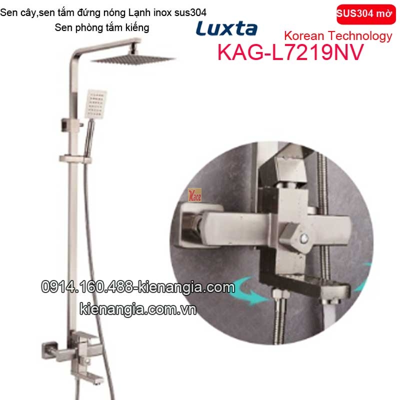Sen cây vuông nóng lạnh inox sus304 Korea Luxta KAG-L7219NV