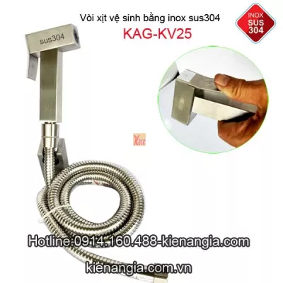 Vòi xịt vệ sinh inox vuông sus304 KAG-KV25