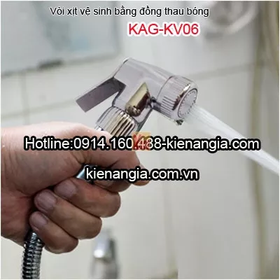 Vòi xịt vệ sinh đồng thau sáng bóng cực bền KAG-KV06