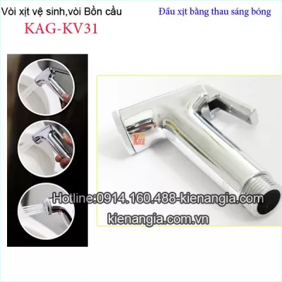 Vòi xịt vệ sinh đồng thau sáng bóng KAG-KV31