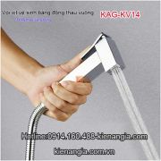 Vòi xịt vệ sinh đồng thau sáng bóng cực bền thân vuông KAG-KV14