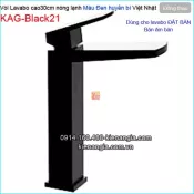 Vòi cao 30cm,Vòi chậu lavabo Đặt bàn màu đen  KAG-Black21