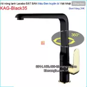 Vòi chậu lavabo Đặt bàn màu đen vàng 24K KAG-Black35
