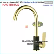 Vòi chậu lavabo Đặt bàn màu đen vàng 24K KAG-Black39