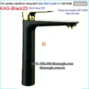 Vòi cao 30cm,Vòi chậu lavabo Đặt bàn màu đen  vàng 24K KAG-Black23