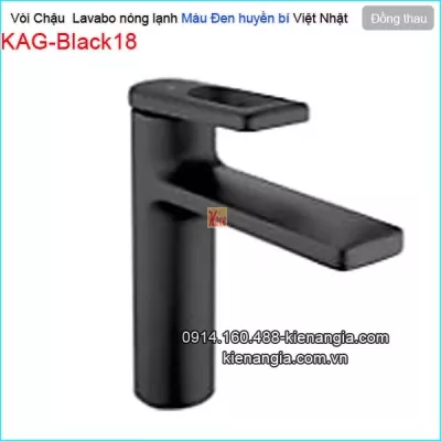 Vòi chậu lavabo nóng lạnh  đồng màu đen KAG-Black18