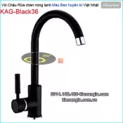 Vòi bếp nóng lạnh đồng đúc màu đen KAG-Black36