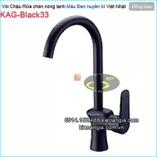 Vòi bếp nóng lạnh đồng đúc màu đen huyền bí KAG-Black33