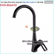 Vòi bếp nóng lạnh đồng đúc màu đen tuyền KAG-Black32