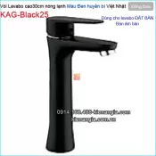 Vòi cao 30cm,Vòi chậu lavabo Đặt bàn màu đen KAG-Black25