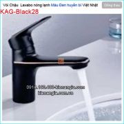 Vòi chậu lavabo nóng lạnh  đồng màu đen KAG-Black28
