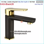 Vòi chậu lavabo nóng lạnh  đồng màu đen VÀNG 24K KAG-Black26