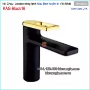 Vòi chậu lavabo màu đen vàng nóng lạnh KAG-Black16