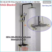 Sen tắm đứng màu đen vàng 24K nóng lạnh KAG-Black04