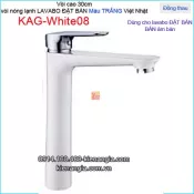 Vòi cao 30cm,vòi lavabo nóng lạnh màu trắng hiện đại KAG-White08