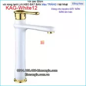 Vòi cao 30cm,vòi lavabo nóng lạnh màu trắng hiện đại KAG-White12