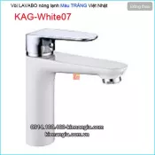Vòi lavabo nóng lạnh màu trắng hiện đại KAG-White07