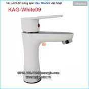 Vòi lavabo nóng lạnh màu trắng hiện đại KAG-White09