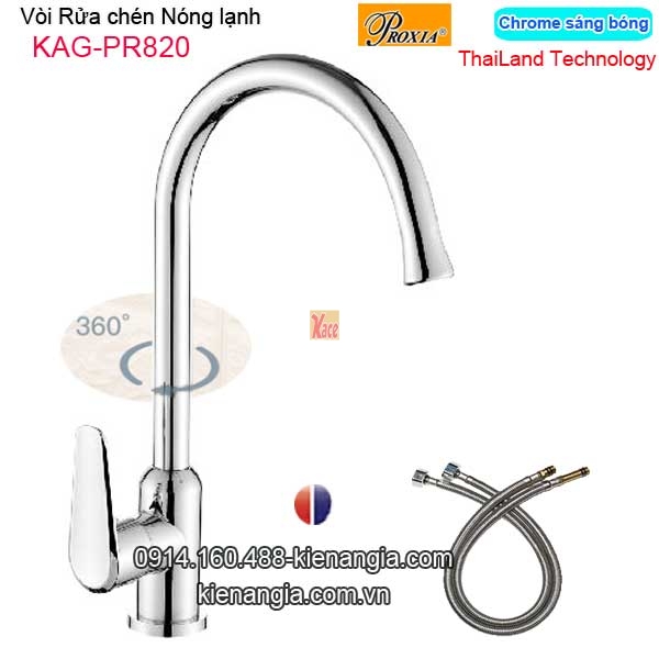 Vòi rửa chén nóng lạnh Thailand-Proxia KAG-PR820