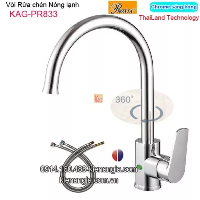 Vòi rửa chén nóng lạnh Vòi rửa chén nóng lạnh Thailand-Proxia KAG-PR833