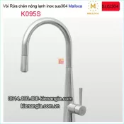Vòi chậu rửa chén nóng lạnh DÂY RÚT inox sus304 Malloca-K095S
