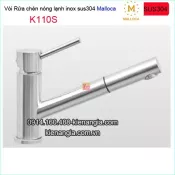 Vòi chậu rửa chén nóng lạnh DÂY RÚT inox sus304 Malloca-K110S