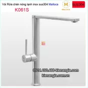 Vòi chậu rửa chén vuông nóng lạnh inox sus304 Malloca-K061S