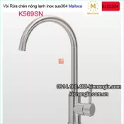 Vòi chậu rửa chén nóng lạnh inox sus304 Malloca-K569SN