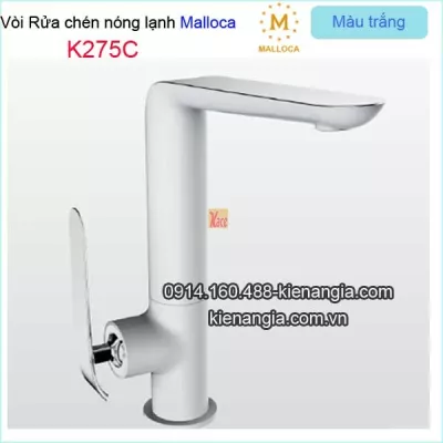 Vòi rửa chén nóng lạnh màu trắng Malloca-K275C