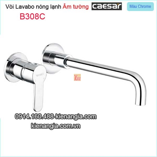 Vòi chậu lavabo nóng lạnh âm tường Caesar-B308C