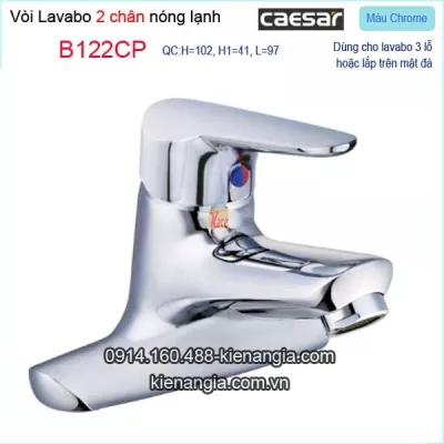 Vòi lavabo 3 lỗ,vòi 2 chân Caesar-B122CP