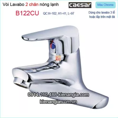Vòi lavabo 3 lỗ,vòi 2 chân Caesar-B122CU