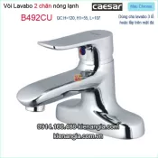 Vòi chậu lavabo 2 chân,vòi 3 lỗ Caesar-B492CU