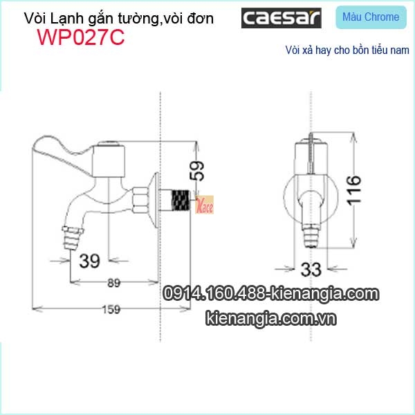 Voi-lanh-gan-tuong-voi-don-voi-may-giat-Caesar-WP027C-TSKT