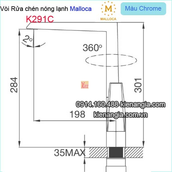 Voi-chau-rua-chen-voi-bep-nong-lanh-Malloca-K291C-TSKT