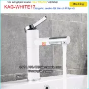 Vòi cao 20cm thân,đầu xoay 360 độ màu trắng KAG-WHITE17
