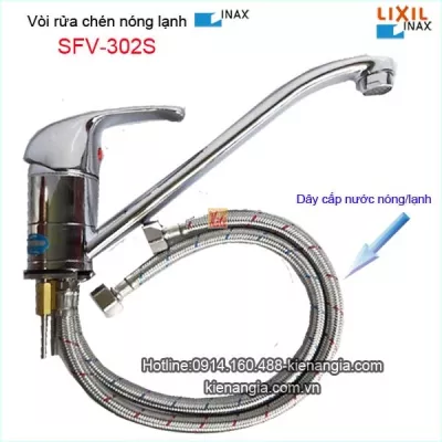 Vòi rửa chén nóng lạnh tay gật gù Inax-SFV-302S