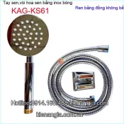 Bộ tay sen bằng Inox đầu vặn đồng thau KAG-KS61
