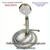 Bộ tay sen màu chrome massage  3 chế độ KAG-KS74