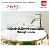 Vòi lavabo ống trúc cao 30cm inox sus304 bóng  KAG-KL51
