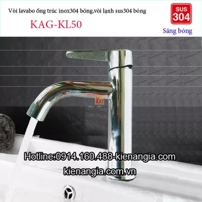 Vòi lavabo lạnh inox sus304 bóng KAG-KL50
