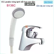 Vòi chậu lavabo nóng lạnh kết hợp sen tắm Caesar-B136c