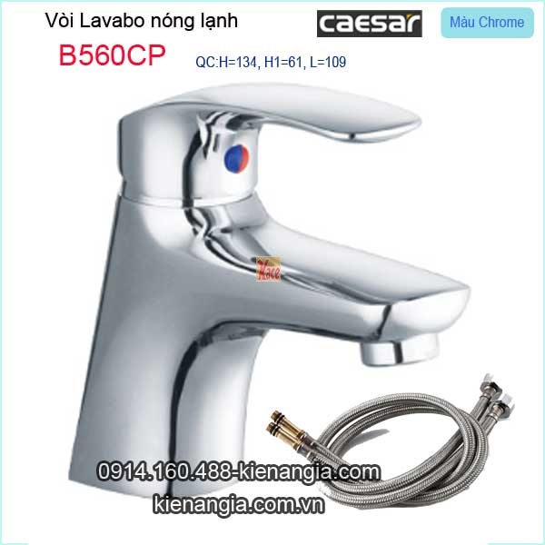 Vòi chậu lavabo nóng lạnh tay gật gù Caesar-B560CP