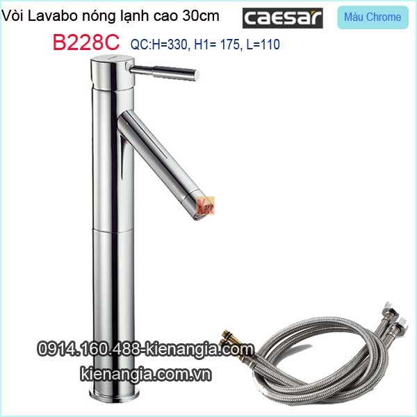 Vòi ống trúc cao 30cm lavabo đặt bàn nóng lạnh Caesar-B228C