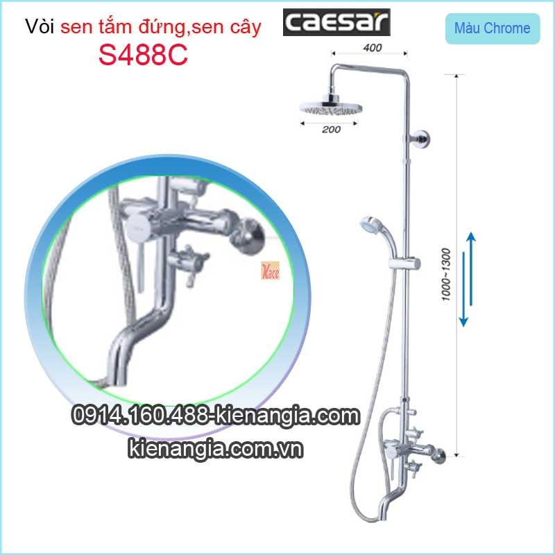 Sen cây,sen tắm đứng nóng lạnh Caesar-S488C