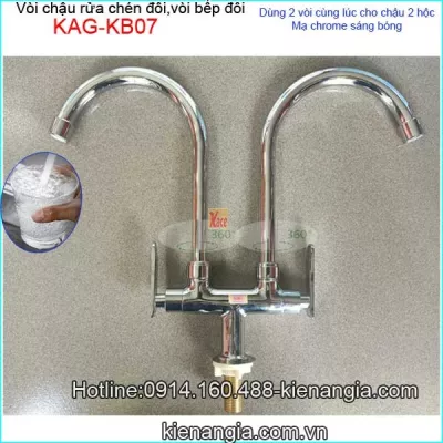 Vòi rửa chén đôi,vòi bếp 2 cần  KAG-KB07